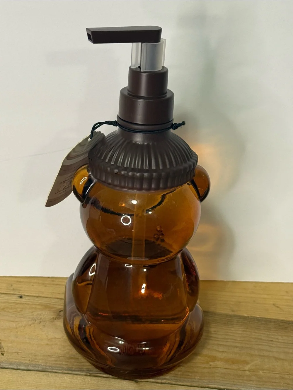 Viral Aroma Aria Bearista Brown Bear Glass Soap Dispenser 16 Oz Pumpkin Praline